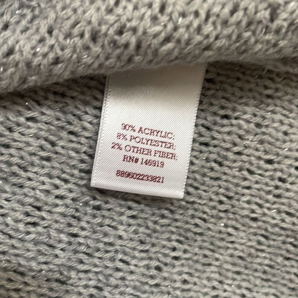 Girls v-neck gray with silver sparkle sweater - Picture 5 of 5